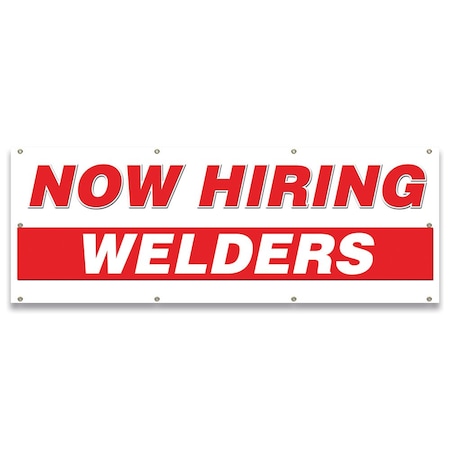 Signmission Now Hiring Welders Banner Apply Inside Accepting Application Single Sided B-96-30322